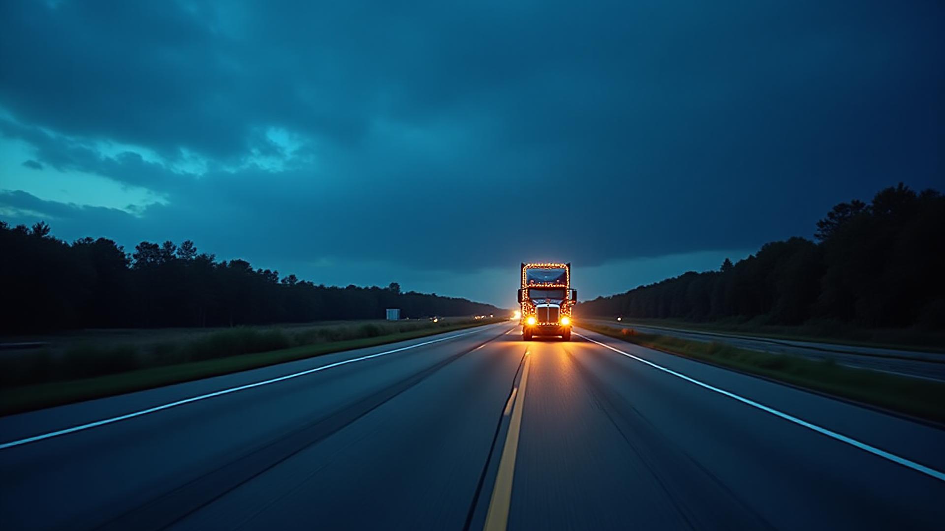TBH2 heavy-duty truck operating at twilight in South Carolina