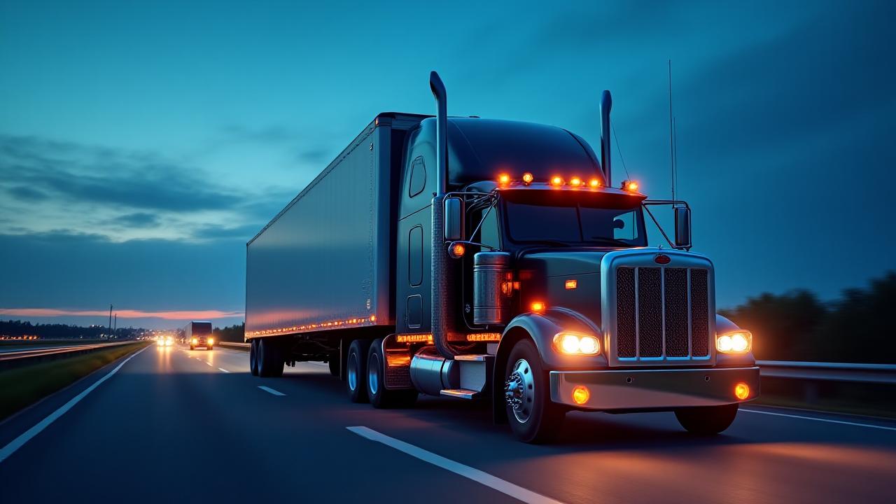 Reliable TBH2 LTL truck operating during twilight hours
